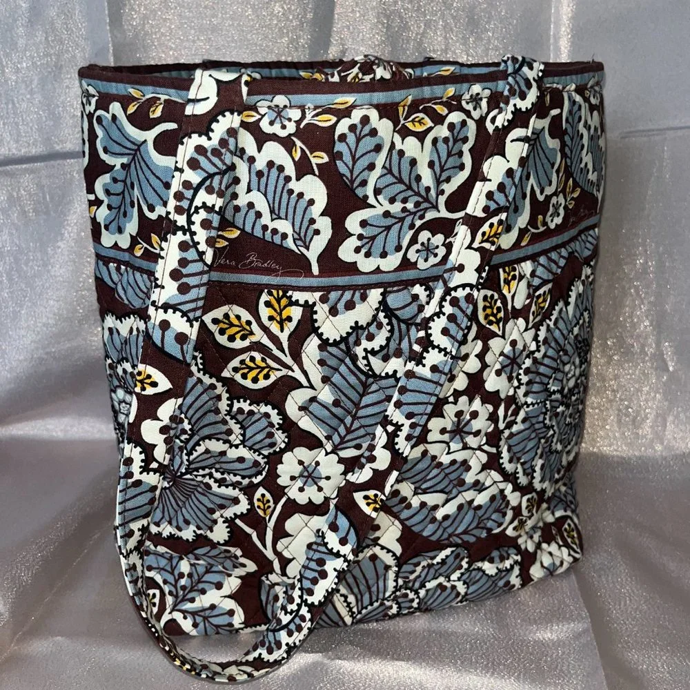 Vera Bradley Retired Slate Blooms Tote Bag - Picture 2 of 6